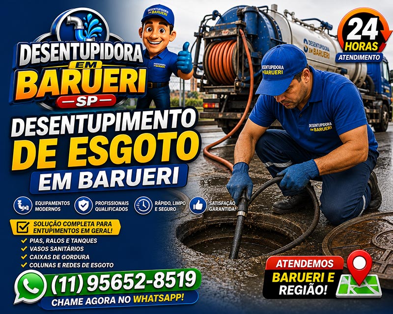 desentupidora de esgoto em barueri