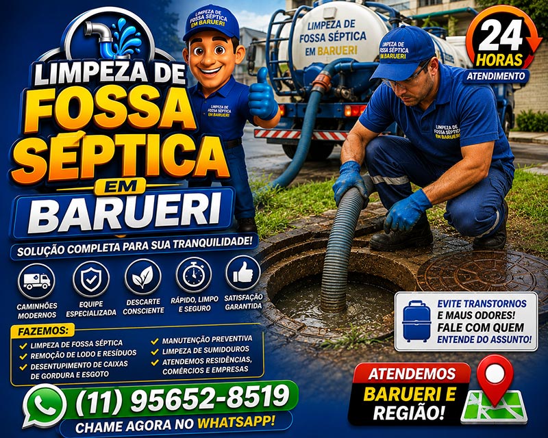 Limpeza de Fossa Séptica em Barueri SP